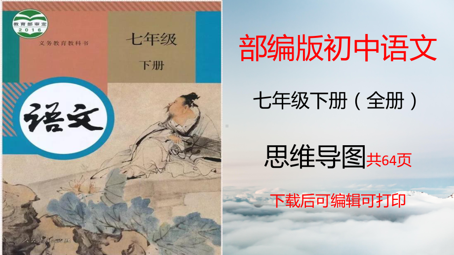 （原创）部编版初中语文七年级下册全册知识点总结归纳及总复习思维导图(可编辑可打印-共64页完整版)课件.ppt_第1页