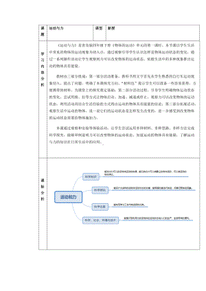 2022新青岛版（六三制） 四年级下册科学第1课运动与力教案.docx