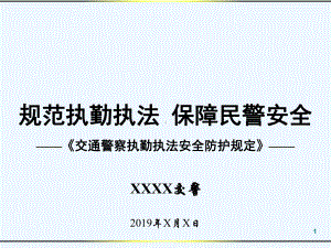 交通警察道路执勤执法安全防护-PPT课件.ppt