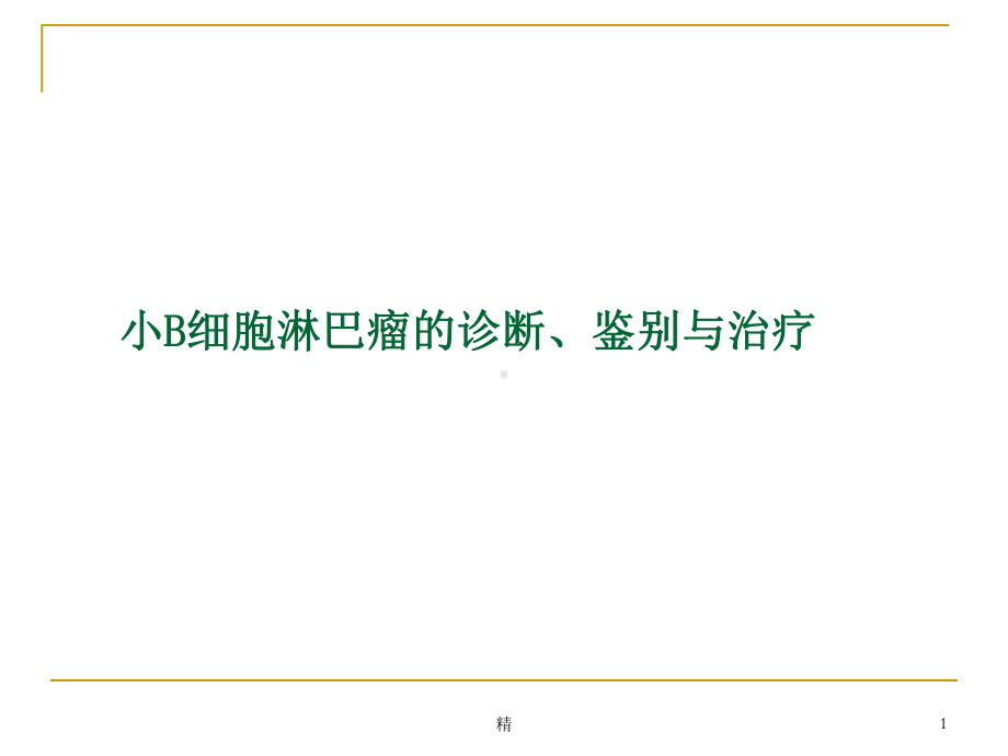 小B细胞淋巴瘤的诊断、鉴别与治疗课件.ppt_第1页