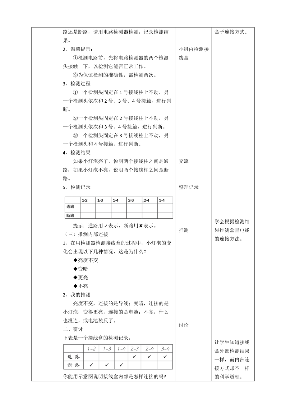 教科版四年级下册科学2.5《里面是怎样连接的》教案.doc_第2页