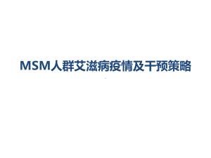 MSM人群艾滋病疫情及干预策略课件.pptx