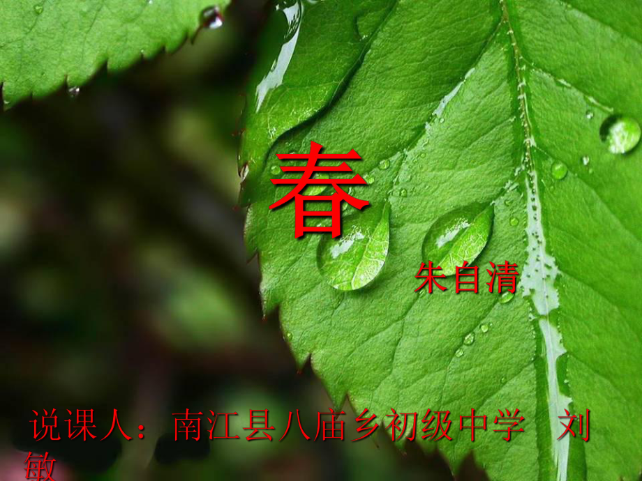 《春》第一课时说课稿课件.ppt_第1页