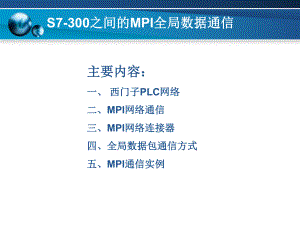 S7300之间的MPI全局数据通信课件.pptx