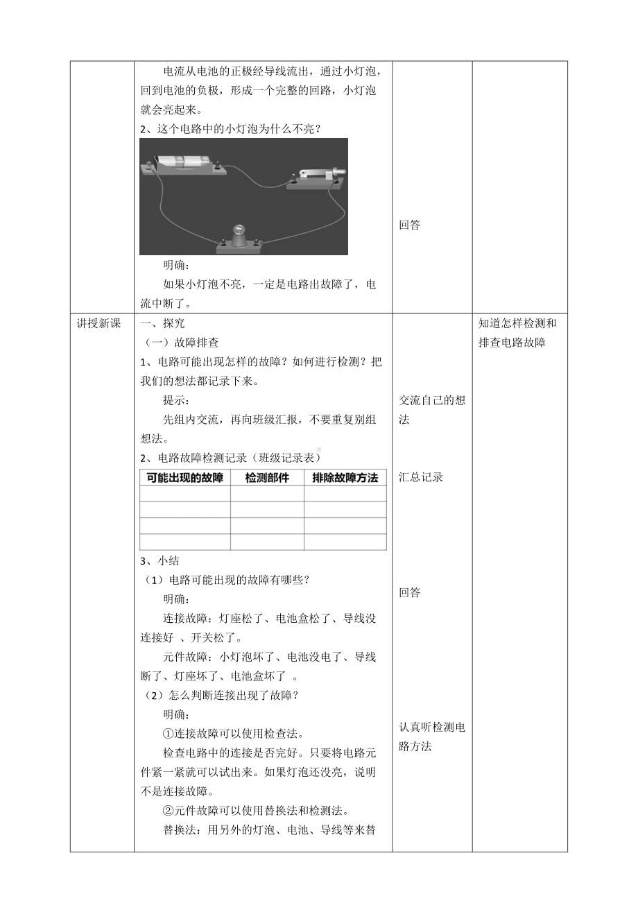 教科版四年级下册科学2.4《电路出故障了》教案.doc_第2页