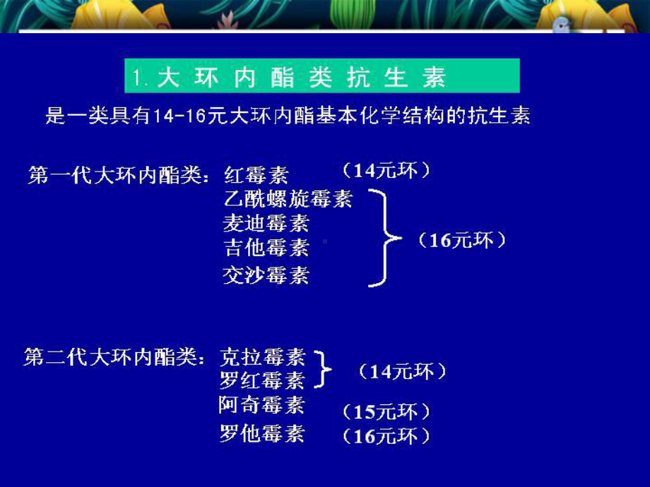 大环内酯类、林克类和多肽类抗生素类型和要求课件.ppt_第3页