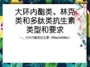 大环内酯类、林克类和多肽类抗生素类型和要求课件.ppt