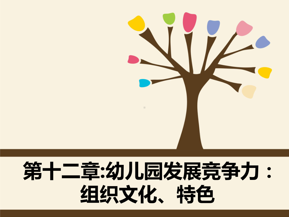 学前教育管理学第十二章幼儿园发展竞争力：组织文化、特色课件.ppt_第1页