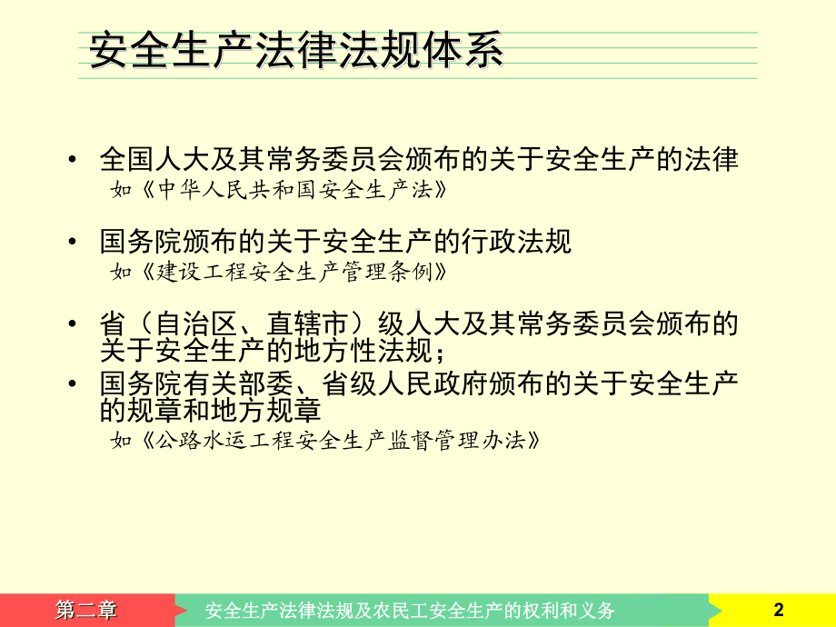 安全生产法律法规及农民工安全生产的权利和义务课件.pptx_第2页