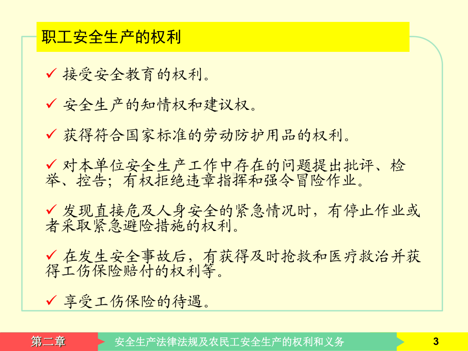 安全生产法律法规及农民工安全生产的权利和义务课件.pptx_第3页