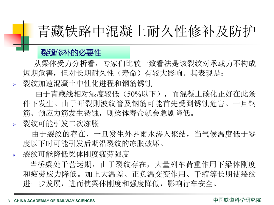 工程建设青藏铁路混凝土结构耐久性修补及防护技术课件.pptx_第3页