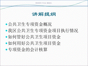 加强公共卫生项目资金管理提高资金使用效率课件.ppt