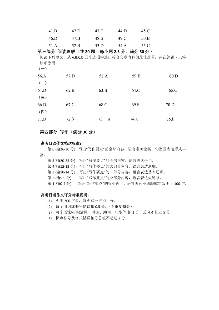 （绵阳市高中2019级第三次诊断性考试答案）日语.pdf_第2页