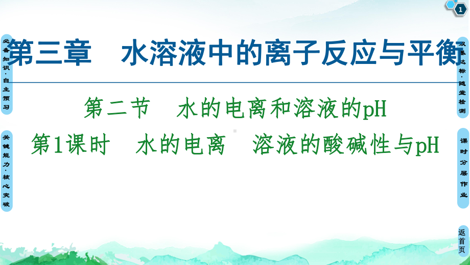 第3章 第2节　第1课时　水的电离　溶液的酸碱性与pH ppt课件-（2019）新人教版高中化学选择性必修一.ppt_第1页