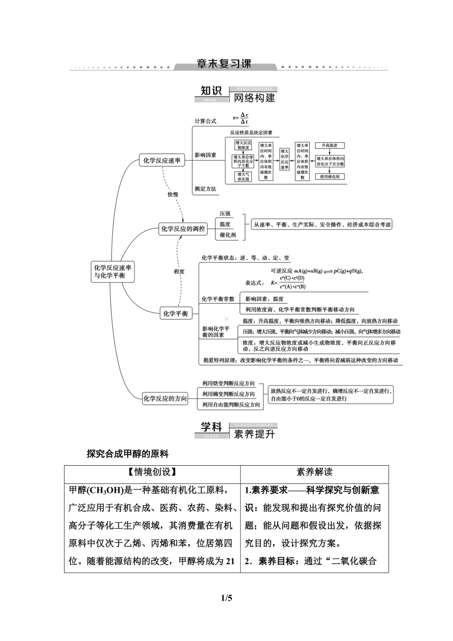 第2章 章末复习课 讲义-（2019）新人教版高中化学选择性必修一.doc_第1页