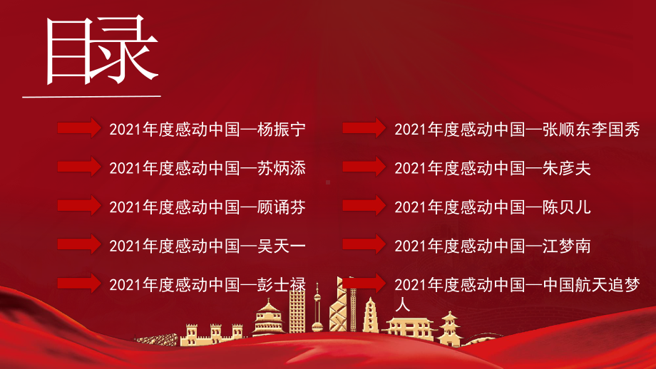 2022年度感动中国十大人物红色大气风感动中国2022年度十大人物介绍专题教学讲座PPT课件.pptx_第2页