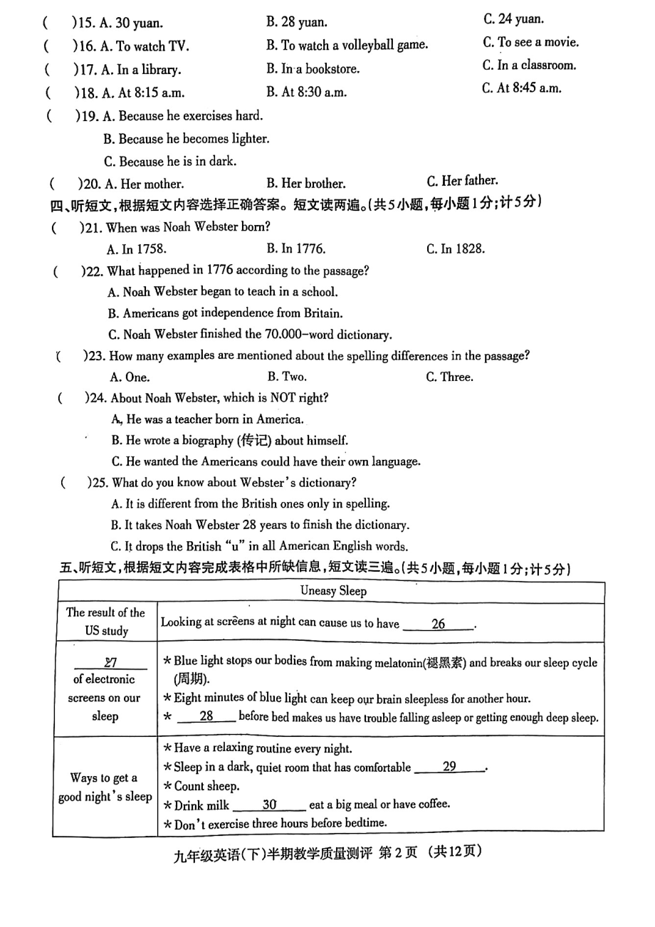 2022年春成都市金牛区九年级二诊试卷.pdf_第2页