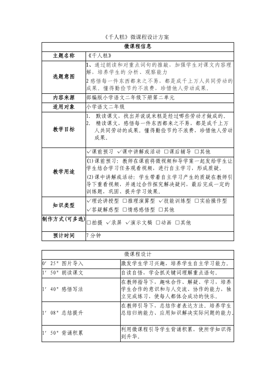 《千人糕》微课程设计方案.docx_第1页