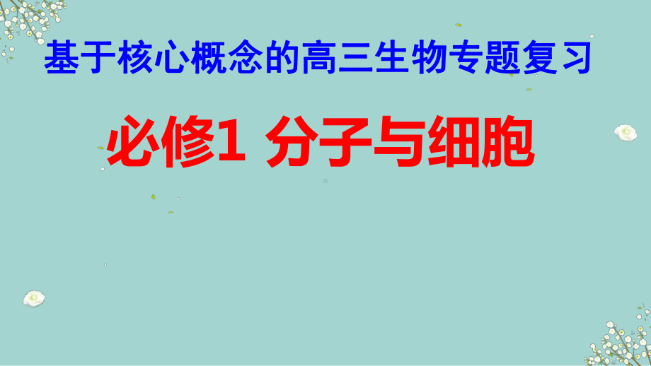 2020届高三二轮复习生物：基于核心概念的高三生物专题复习-课件.ppt_第1页