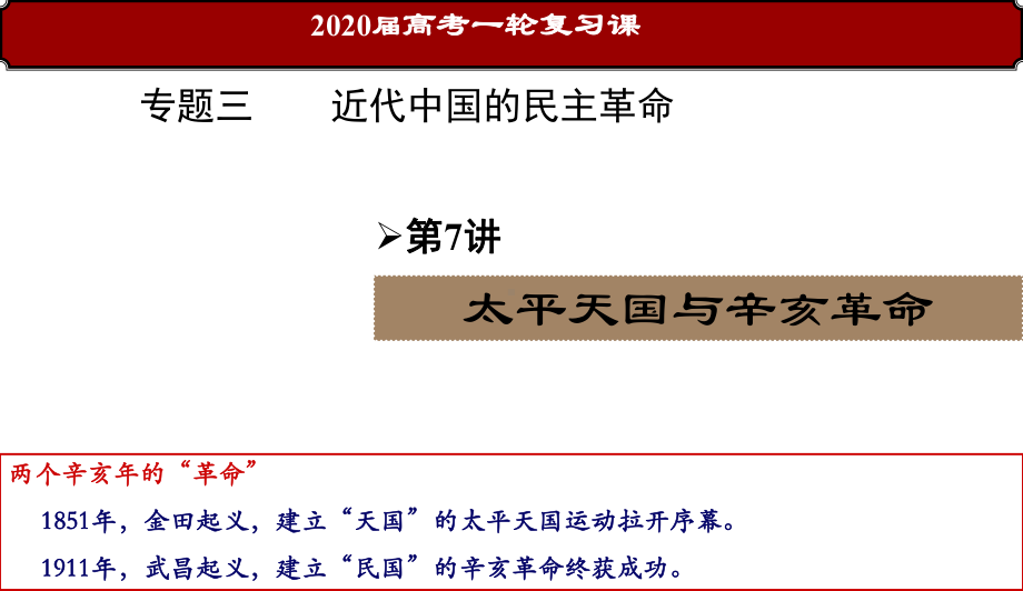 2020届高考一轮复习人民版必修一-专题三-1太平天国运动(20张ppt)课件.ppt_第2页