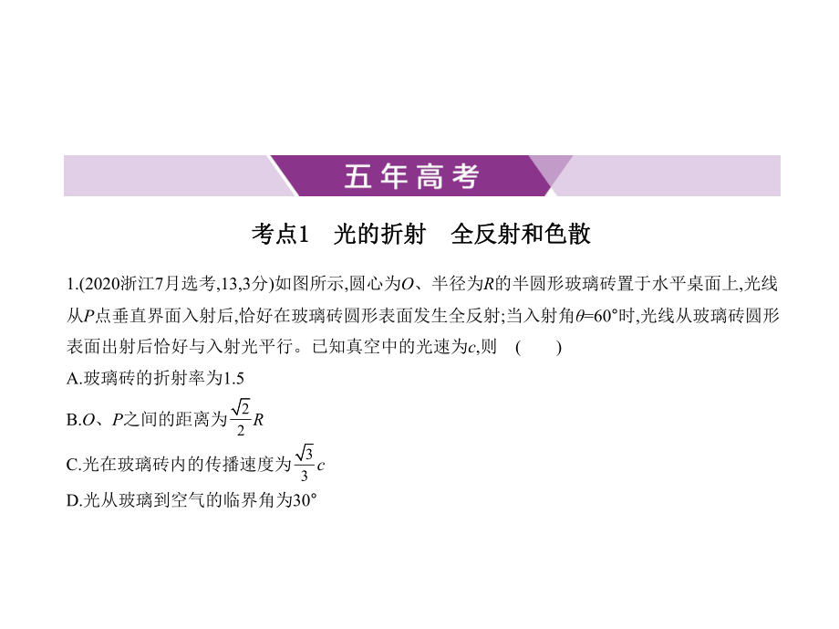 2021年北京高考物理练习课件：15-专题十五-光学.pptx_第1页