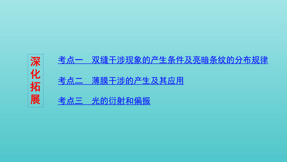 (北京专用)2020版高考物理总复习第十五章第2讲光的干涉、衍射和偏振课件.pptx_第3页