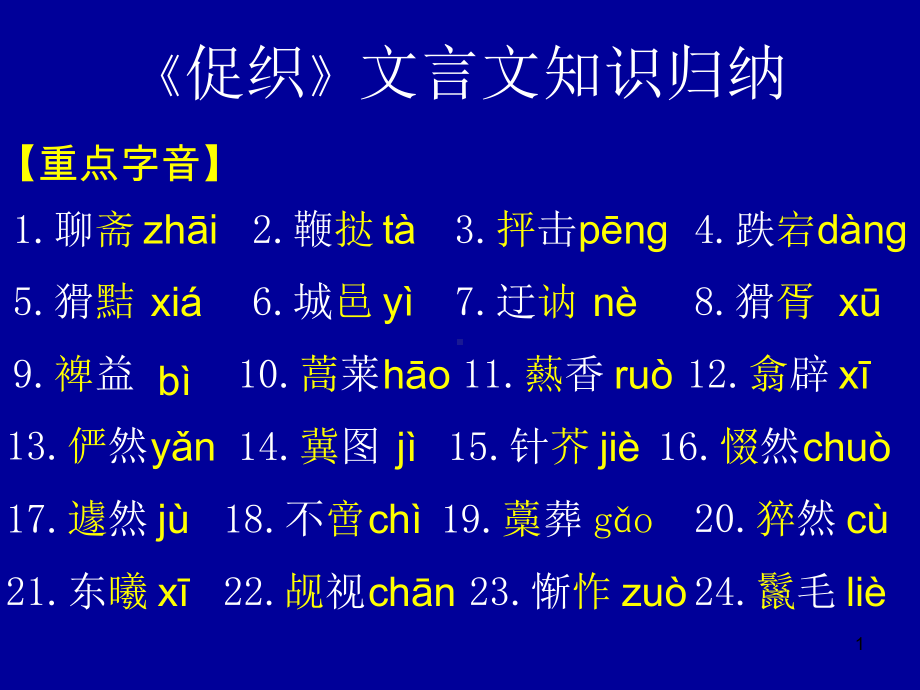 《促织》文言文知识归纳ppt课件.ppt_第1页