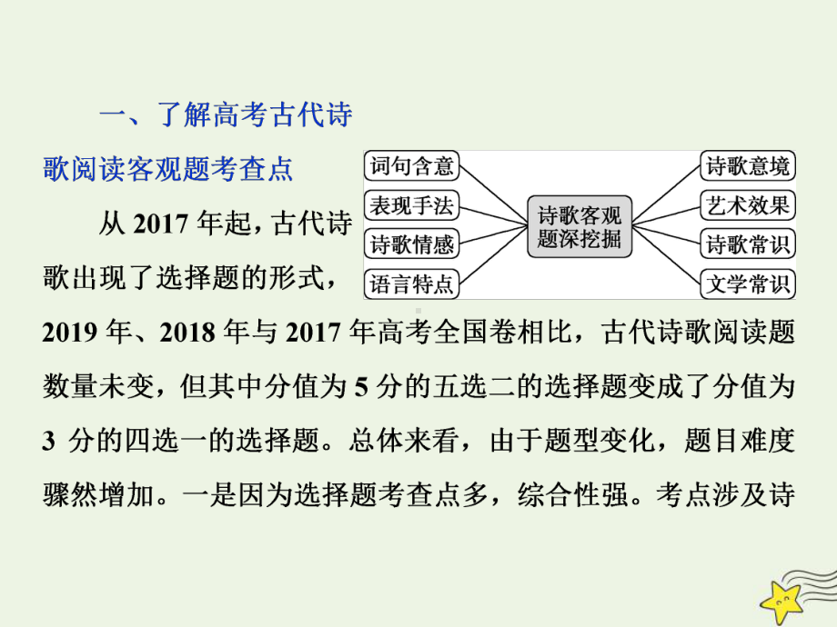 2020高考语文大一轮复习第二部分专题二古代诗歌鉴赏1突破选择题：“扫除外物直觅本来”课件.ppt_第2页