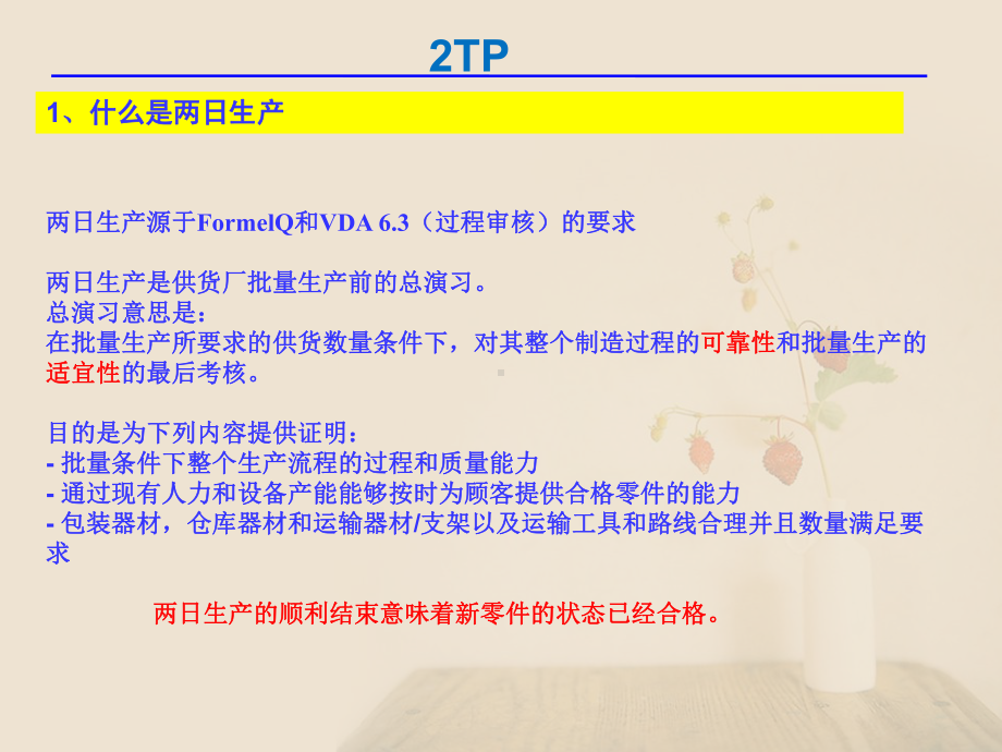 2TP2日试生产专题培训课件.ppt_第1页