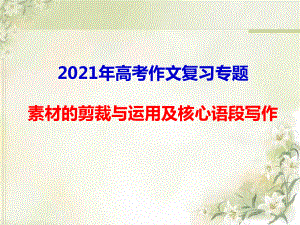 2021年高考作文复习专题：素材的剪裁与运用及核心语段写作课件.ppt