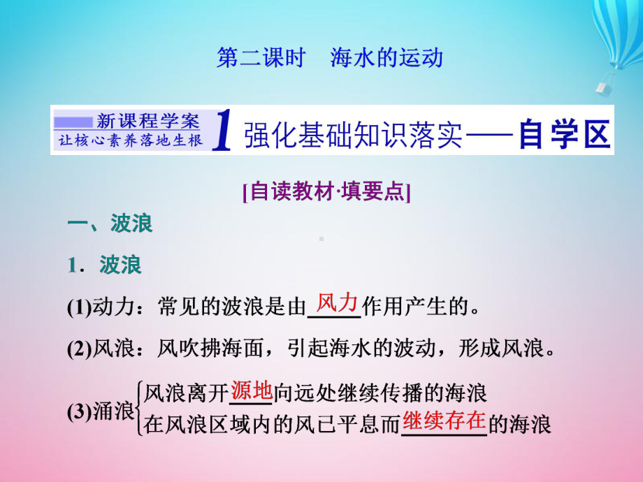 2020学年新教材高中地理第四章地球上的水第二节海水的性质和运动第二课时海水的运动课件湘教版必修第一册.ppt_第1页