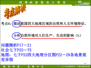 中考社会考点6-描述我国四大地理区域特征分析自然环境对人们生产生活的影响(b)(复习)PPT课件.ppt