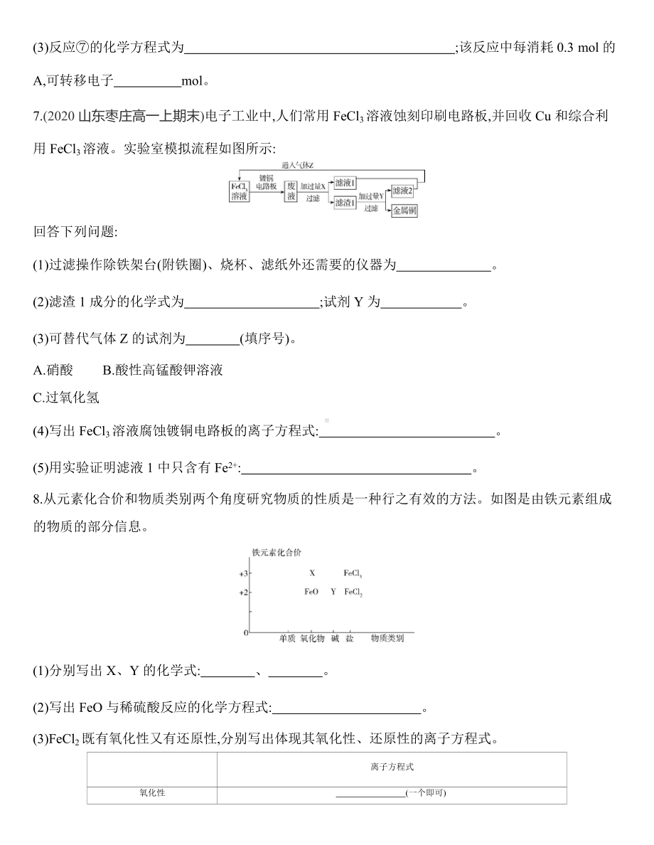 （2019）新鲁科版高中化学必修第一册3.1.2　铁及其化合物之间的转化同步作业.docx_第3页