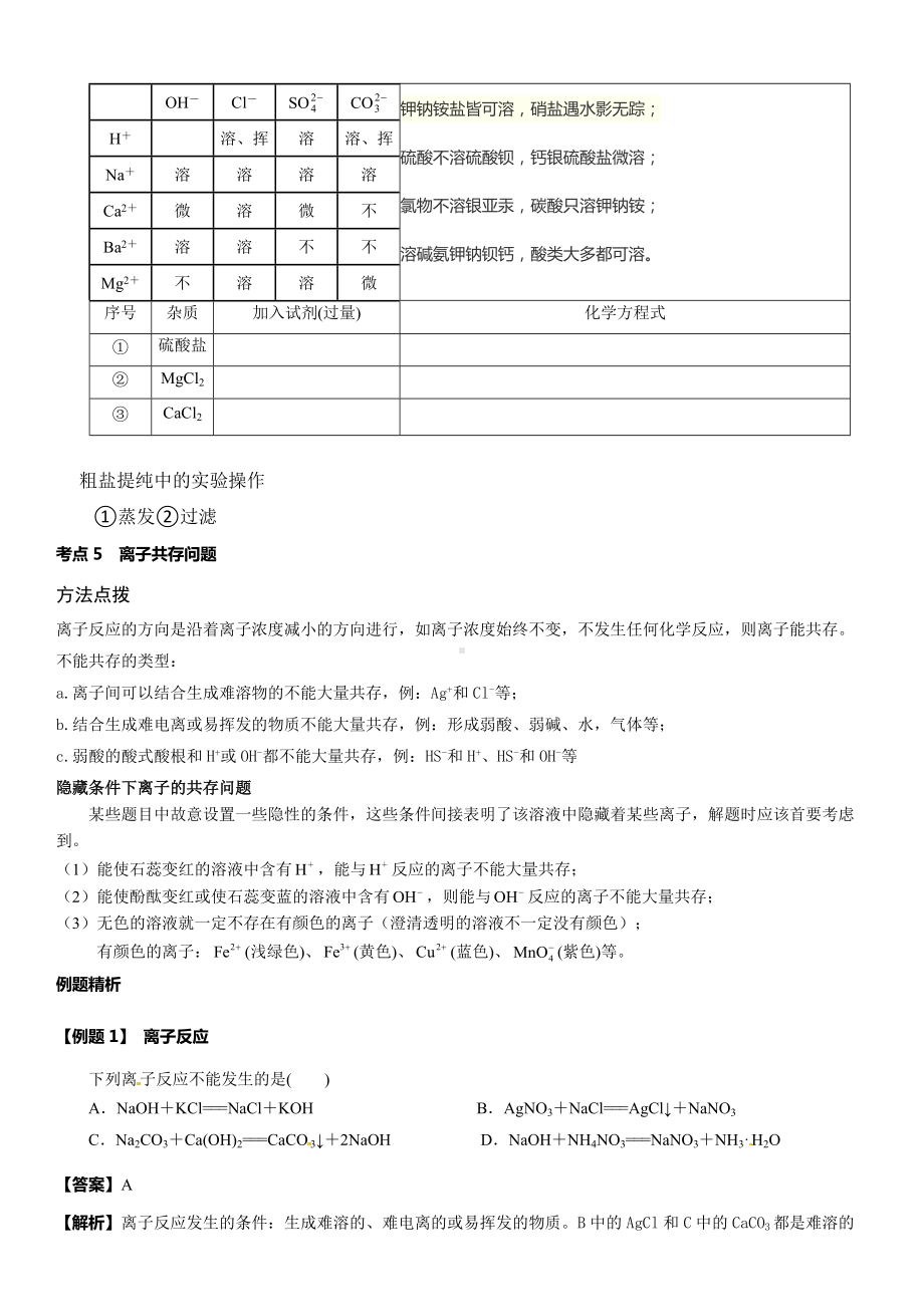 2.2.2离子反应 讲义-（2019）新鲁科版高中化学必修第一册.doc_第2页