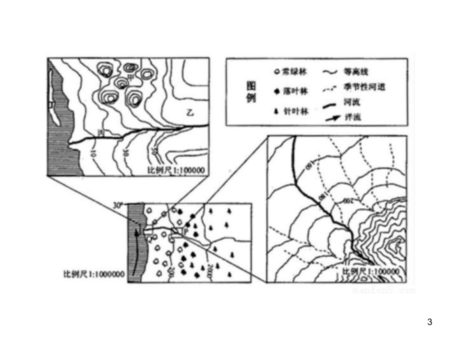 典型地貌等高线地形图(课堂PPT)课件.ppt_第3页