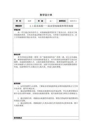 2.1流水地貌-流水侵蚀地貌和堆积地貌.docx