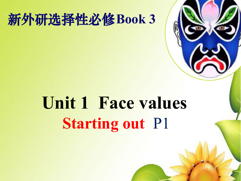 Unit 1 Face values Starting out P1 ppt课件（含音频）-（2019）新外研版高中英语选择性必修第三册.rar