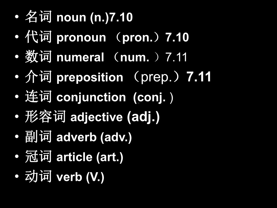 初中英语词性的专题培训课件.ppt_第1页