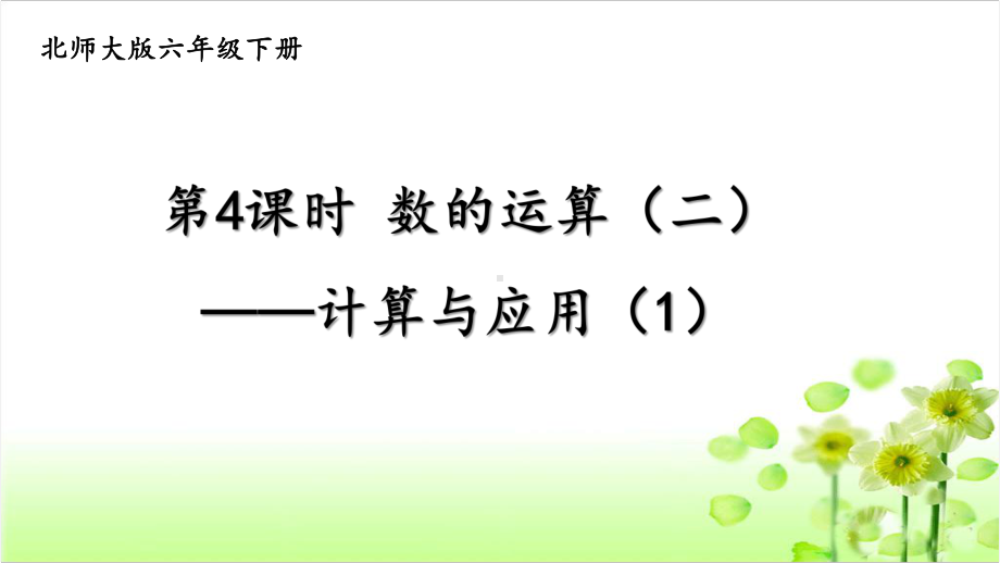 北师大版六年级数学下册总复习《计算与应用》课件.pptx_第1页