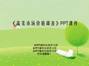 《蔬菜市场价格调查》PPT课件.ppt