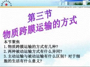 人教版高中生物必修一分子与细胞第四章第三节物质跨膜运输的方式公开课教学课件-(共26张PPT).ppt