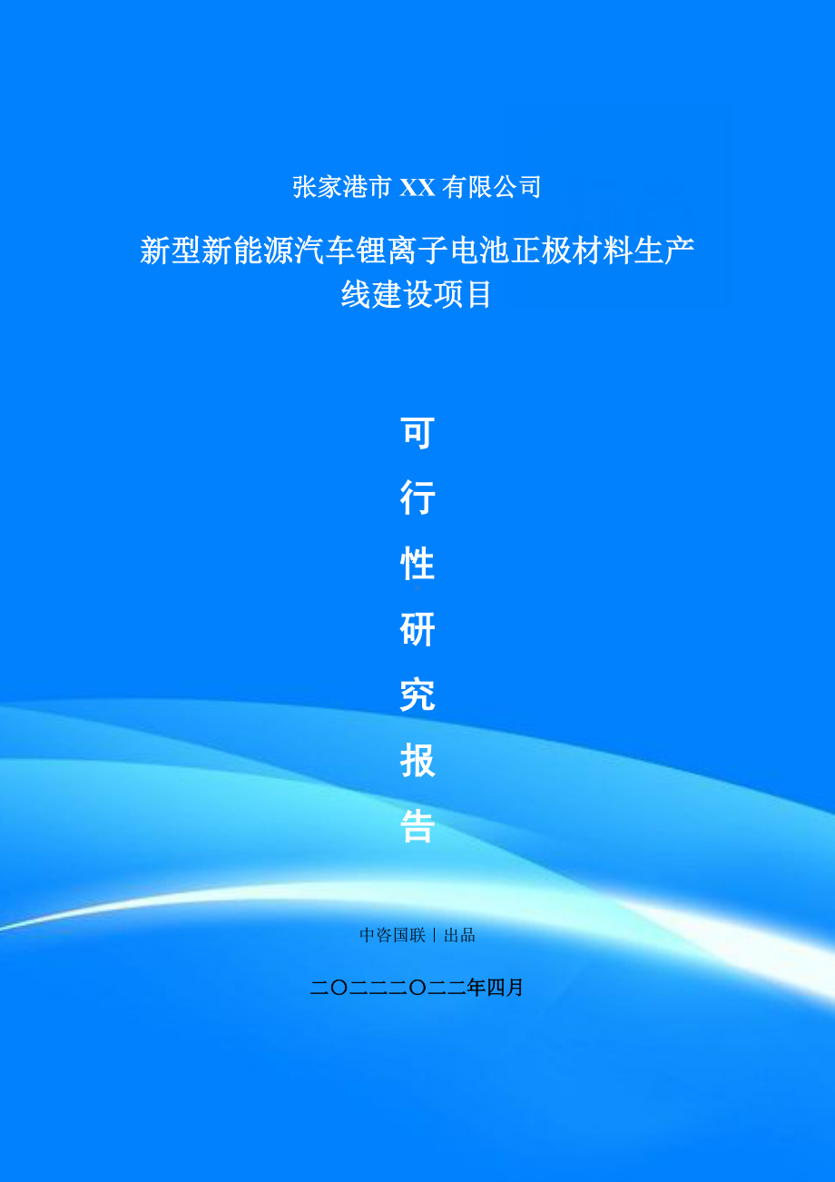 新型新能源汽车锂离子电池正极材料项目可行性研究报告建议书案例.doc_第1页