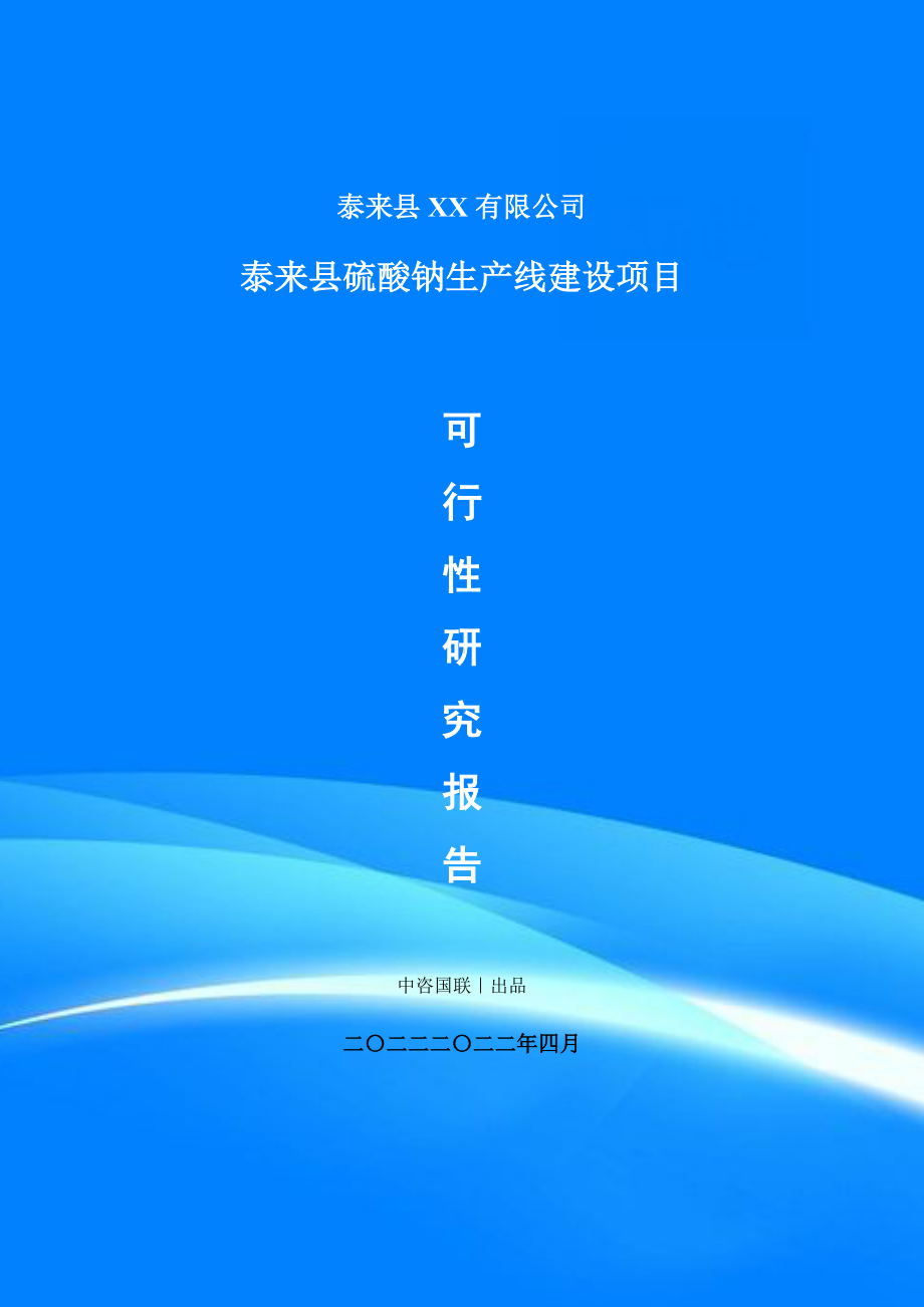 泰来县硫酸钠生产线建设项目申请报告可行性研究报告.doc_第1页