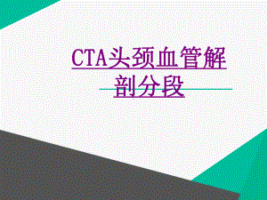 医学CTA头颈血管解剖分段ppt培训课件.ppt