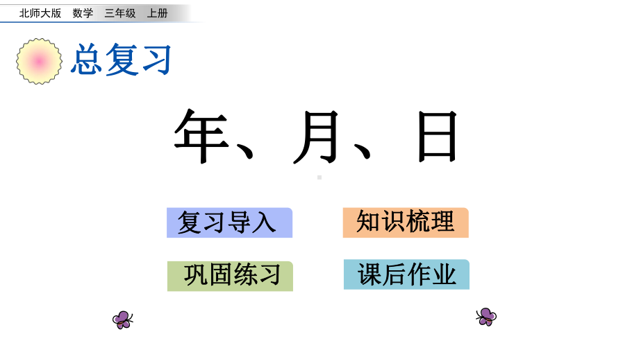 三年级上册数学课件-总复习3-年月日北师大版共16张PPT.pptx_第1页