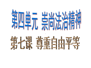 人教版八年级道德与法治下册7.2自由平等的追求19张ppt课件.ppt