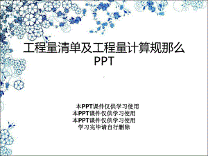 工程量清单及工程量计算规则PPT课件.ppt