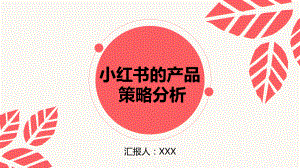 小红书产品策略战略管理市场营销分析报告PPT模板优选优质优秀ppt课件.pptx