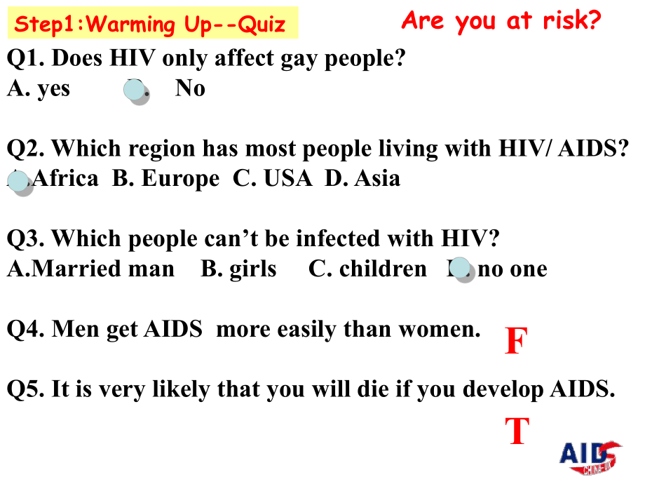 人教版英语选修六Unit3-A-healthy-life-HIV-AIDS-Are-you-at-risk-(using-language)(共23张PPT)课件.ppt_第3页