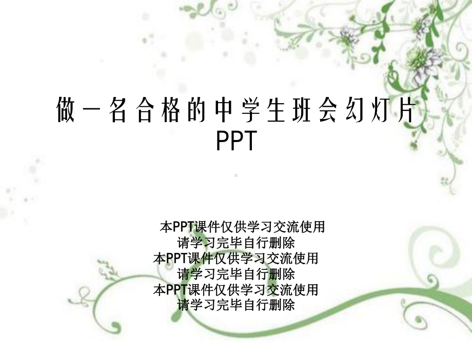 做一名合格的中学生班会幻灯片PPT课件.ppt_第1页